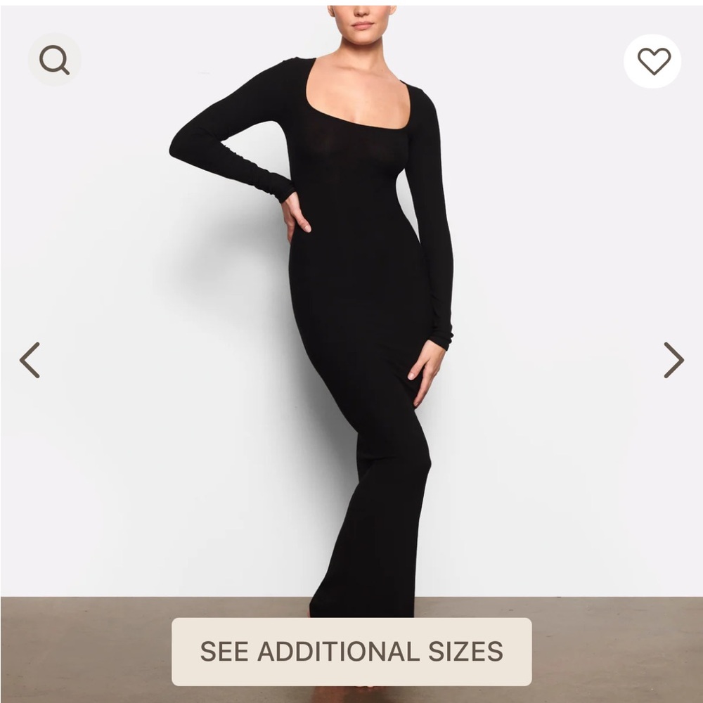 Skims SOFT LOUNGE LONG SLEEVE DRESS size XL onyx